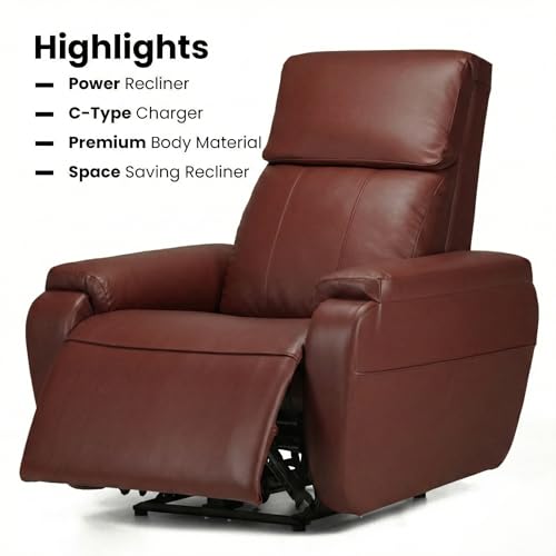 Image of Zeus Motorized Recliner | Premium Leatherette Upholstery | Single Seater Recliner Sofa for Office, Corporate & Hospitality | Ergonomic, Sleek & Space-Saving Design | 18 Months Warranty