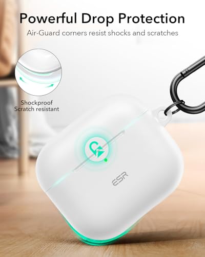 Image of ESR for AirPods 4 Case, Compatible with AirPods 4th Generation Case (2024) (USB-C), Magnetic Lid Lock, Full Drop Protection Cover, Cloud Soft Case, White