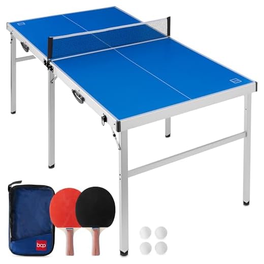 Best Choice Products 6x3ft Portable Ping Pong Table Game Set, Folding Indoor Outdoor Table Tennis for Rec Room w/ 2 Paddles, 2 Balls, Net, Carrying Bag, Adjustable Feet
