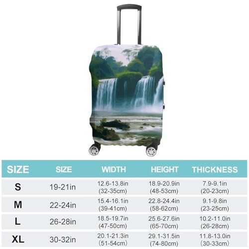 Waterfall Scenery Luggage Cover Elastic Suitcase Protector Case Anti-Scratch Washable Baggage Covers Protector For Traveling, Aircraft Consignment L2