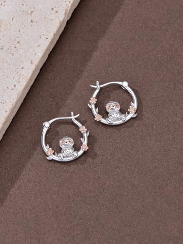 Midari Hypoallergenic Sterling Silver Animal Huggie Hoop Earrings Cute Elephant / Unicorn / Black Cat / Dinosaur / Panda / Pug / Turtle / Sloth / Axolotl / Frog / Raccoon / Dachshund Earrings Sensitive Ears Friendly Everyday Wear Jewelry Gifts for Women4