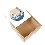 Fabulous Holzbox – Hokusai große Wellen Japan Asien Meereskultur (11 x 11 x 3,5 cm)