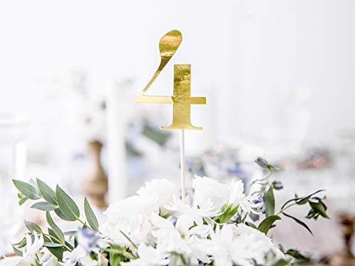 Partydeco Picks 10 cijfers goud voor tafeldecoraties bruiloft topper taart - Image 5