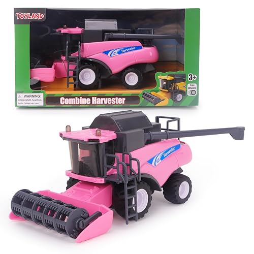 Toyland® Moissonneuse-batteuse Rose à Friction à l'échelle 1:32 - Jouets de Ferme - 25cm x 11cm (10 x 4.4)
