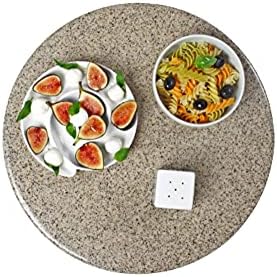 Cappuccino, Gloss, 16", Cultured Granite, Crater, Lazy Susan, Turntable