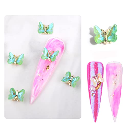 Weilusi 3D Alloy Butterfly Nail Charms, 10Pcs Nail Butterfly Charms Nail Rhinestones Shiny Jewels Glitter Summer Butterflies Shape Charms For Acrylic Nails Diy Craft Design #TOP1