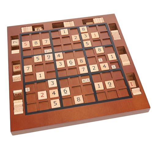WE Games Wooden Sudoku Board with Storage Slots in Medium Stain - 11.5 in.