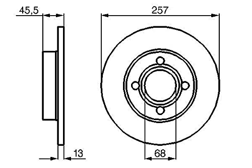 BOSCH 0 986 478 016, 2 szt Tarcze Hamulcowe przód 256mm