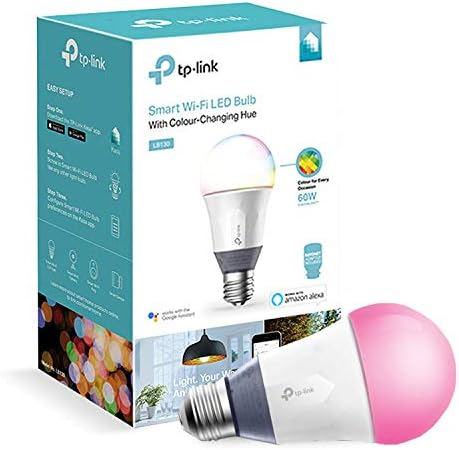 TP-LINK Kasa Smart Bulb, Wi-Fi Smart Switch, E27/B22, 11 W, Works with Amazon Alexa (Echo and Echo Dot) and Google Home, Colour-Changeable, Dimmable, No Hub Required(LB130), [Energy Class A+]