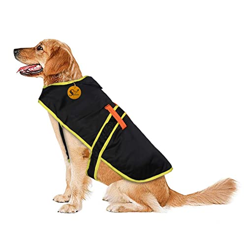 Image of Sage Square Dog Coat, Ultra Warm Windproof Winter, Thicker Fleece Jacket for Cold Weather. (Medium- 20 Inches, Black Plain)