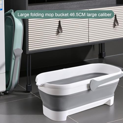 Zusammenklappbarer Eimermopp – Eimer-Set, Reinigung, platzsparender Schleudermopp | Faltbarer Wischeimer, tragbarer Bodenreiniger mit einfacher Drainage, hochwertiger thermoplastischer Eimermopp für – Bild 3