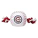 MLB CHICAGO CUBS Baseball Rope Toy for DOGS & CATS. Tough nylon, Sporty Baseball Design, Heavy-duty ropes with Inner SQUEAKER