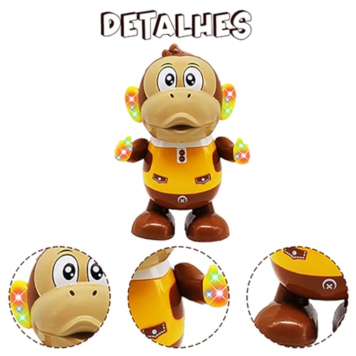 Macaco Brinquedo Infantil Som Luz Movimentos Interativo