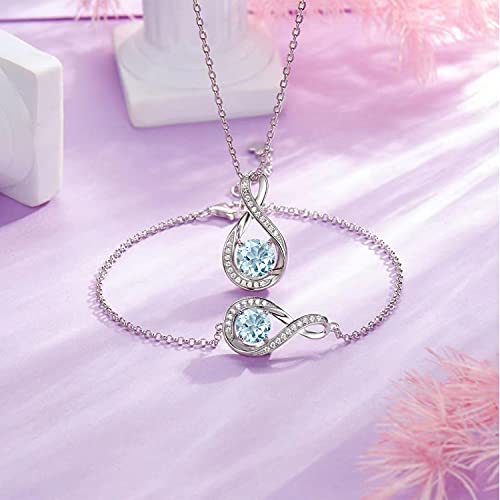 925 Sterling Silver Birthstone Bracelets for Women Charm Infinity Bracelet Birthday Anniversary Valentine's Day Jewelry Gifts for Her Women, Adjustable Chain4