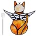 Vornetil Angel Cat Memorial Gifts for Pet Lovers, Stained Glass Window Hanging Decorations, Unique Stained Glass Light Catcher, Loss of Pet Sympathy Gift(Orange)