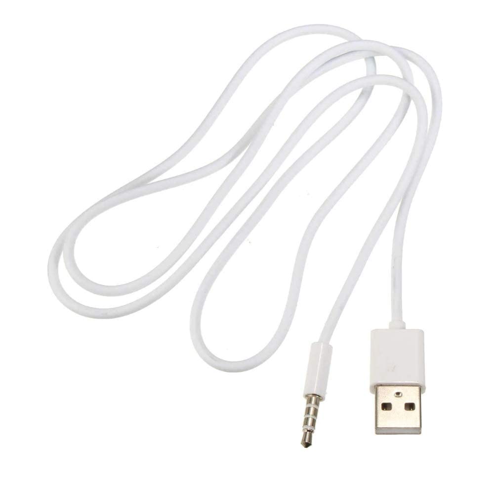 3 FEET Cable - 3.5mm Male Aux Audio Jack to USB 2.0 Male Adapter Cord - Compatible with Car, MP3 Player, Headphones, and Other Devices (White)