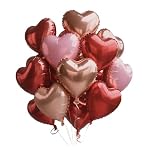 Sanu Belle – Sanu Belle Herz Folienballon 24 Stück Rot Rosa Rosegold 18 Z