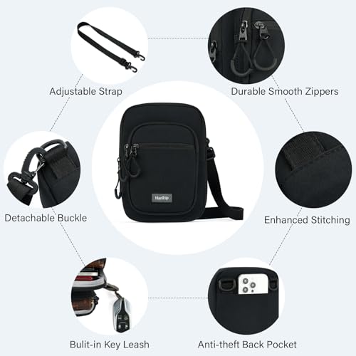 Durable Crossbody Bag for Men and Women Adjustable Shoulder Sling Bag with Multiple Zipper Pockets Unisex Daypack3