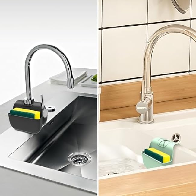 Silicone Sink Saddle Sponge Holder for Kitchen Sink Dark Gray