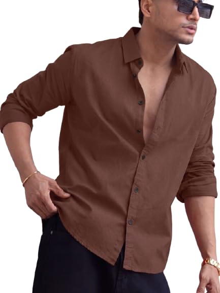 Image of Premium Cotton Shirt for Men | Full Sleeve Regular Fit | Solid Casual Shirt | Office Party