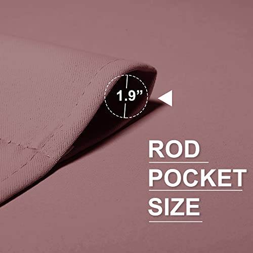 RYB HOME Bedroom Curtains Blackout - Light Block Energy Efficiency Small Window Treatment Drapes for Kitchen Dining Baby Nursery Morden Decor, W 42 x L 54 inch, Dusty Rose, 2 Panels