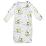 PMAIHNAS Newborn Gown Baby Nightdress Soft Dinosaur Print Long Sleeve Baby Sleeper Gowns for Easier Diaper Changing Cotton Baby Pajamas,3M