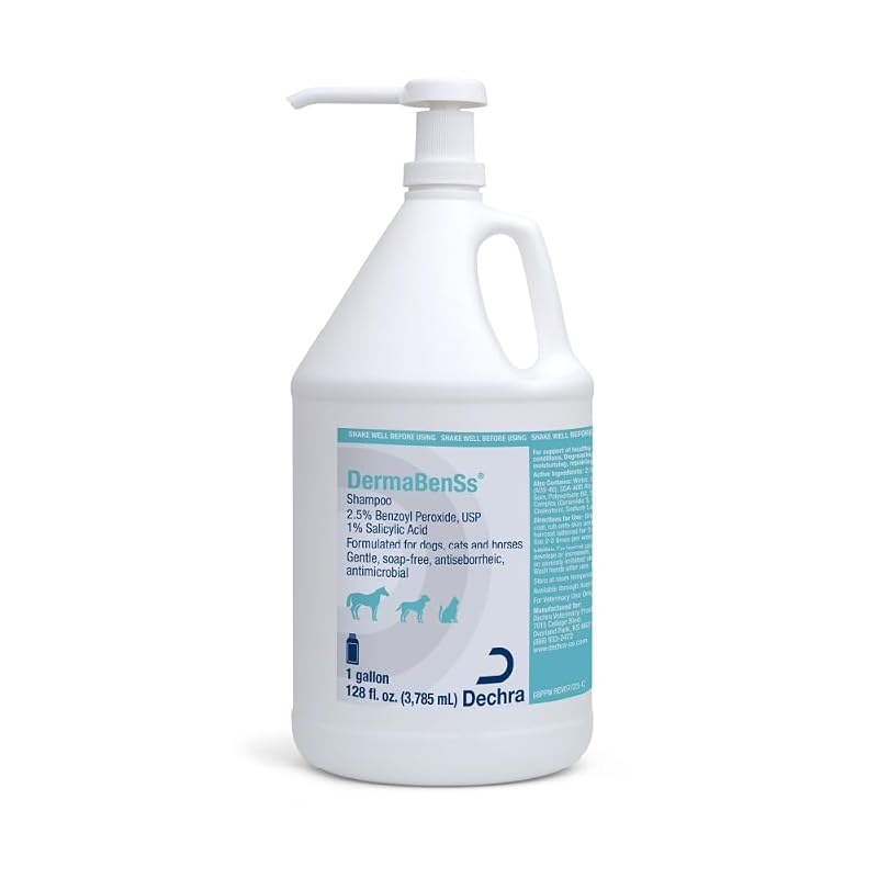 Shampoo para Cães, Gatos e Cavalos com Peróxido de Benzoíla e Ácido Salicílico DermaBenSs 3,785 L