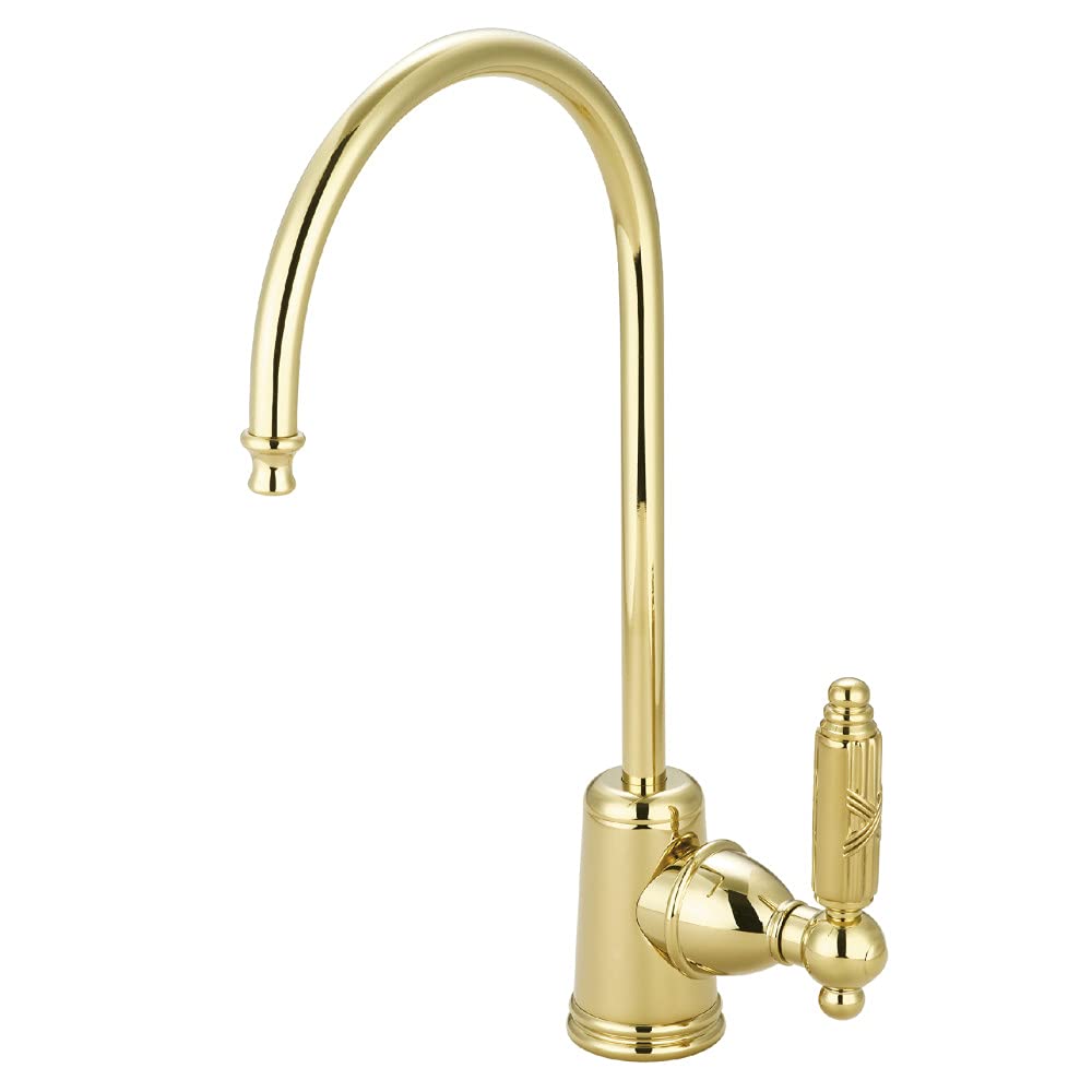 Kingston Brass Gourmetier KS7192GL - Rubinetto georgiano per filtraggio dell'acqua, con manico singolo, in ottone lucido