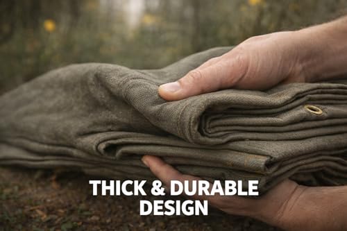 Image of 1200 GSM Extreme Power Canvas Tirpal - Industrial-Grade Waterproof Resistance Canvas Tarpaulin | Extra Thick, Tear-Proof & UV Shielded | Built for Heavy Commercial Use (Grey, 18 X 24 FT)