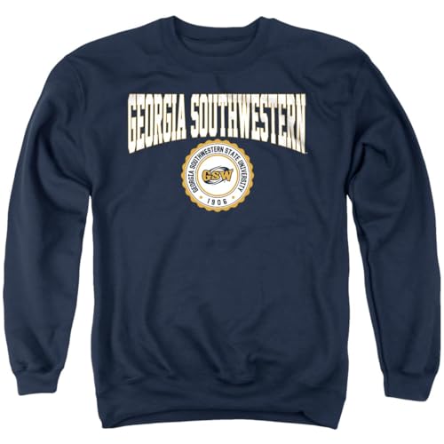 LOGOVISION Georgia Southwestern State University Collegiate Seal Unisex Adult Crewneck Sweatshirt, Navy, Medium