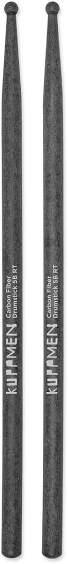 Baquetas profesionales de fibra de carbono 5B punta redonda miniatura 1