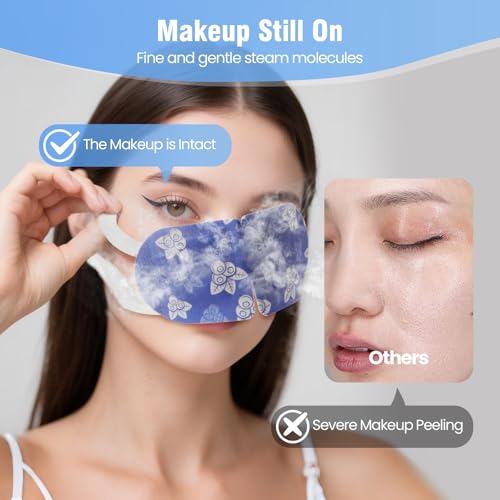 18 Packs Steam Eye Mask Self Heating Heated Eye Mask for Sleep, Warm Compress for Eyes，Stye Eye Treatment, Spa, Christmas Stocking Stuffers，Travel Essentials Blueberry Extract Unscented — view 2