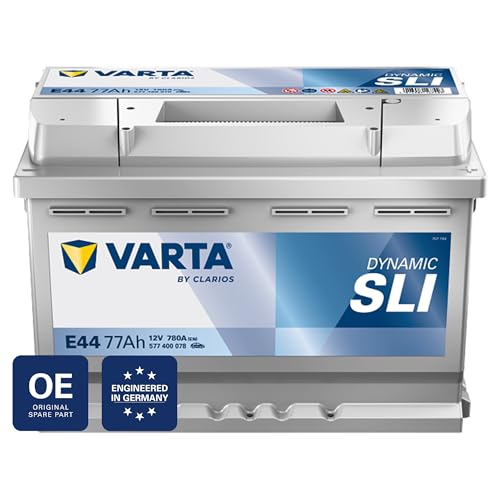 VARTA Automotive DYNAMIC SLI (E44) 12V 77Ah 780A - Nassbatterie KFZ mit Standardausstattung & ohne Start-Stopp System - Starterbatterie für einfachen Energiebedarf - Bleisäurebatterie wartungsfrei