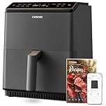 COSORI Friggitrice ad Aria, Air Fryer 6,4 Litri, Forno Elettrico, Doppia Resistenza, Connessione Wifi, 11 Funzioni Preimpostate, Libro&APP Ricette, 1700W, P585S Grigio Scuro
