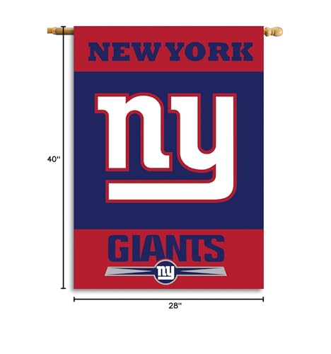 Fremont Die NFL New York Giants 2-Sided House Flag, 28" x 40", 28" x 40", Team Colors