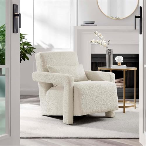 Sillón Plegable Marfil con Tela Bouclé miniatura 2