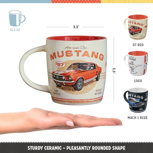 Set de 3 tazas cerámicas Nostalgic-Art Ford Mustang retro miniatura 2