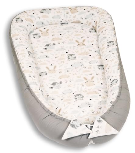 PaLulli 120x60 cm Babynest Babynestchen XXL Babykokon 2seitig 100%...
