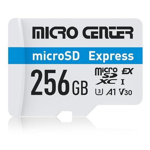 Micro Center 256GB microSDXC�J�[�h UHS-I U3 V30 A1 MicroSD Express�������[�J�[�h�A�ő�880MB/�b�̓ǂݎ��A�ő�770MB/�b�̏������݁B