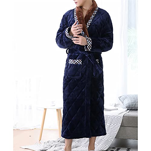 Peignoir à revers pour hommes ample et chaud pour l'hiver