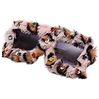Gafas de sol de felpa con estampado de leopardo para mujer,