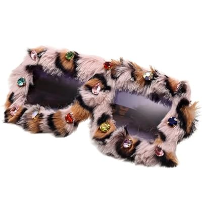 Gafas de sol de felpa con estampado de leopardo para mujer, gafas retro elegantes, suaves, decoraciones divertidas para fiestas de disfraces, festivales, fiestas de cumpleaños | Ya disponible en tu tienda friki favorita! En mundofriki.es!