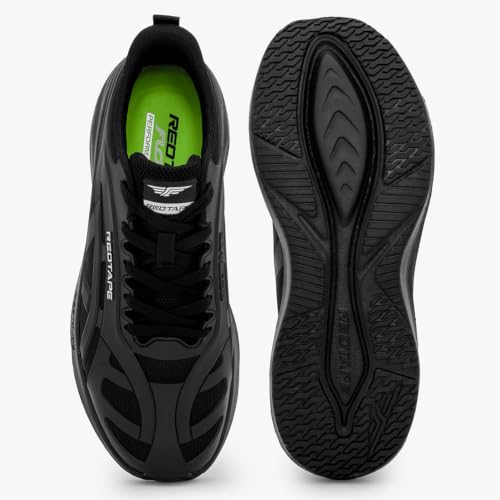 Image of Red Tape Athleisure Sports Shoes for Men in Black | Sports Shoes