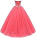 Likedpage Women's Sweetheart Ball Gown Tulle Quinceanera Dresses Prom Dress (US10, Red) … …