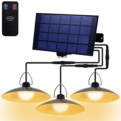 Dosodo Lampes Solaires pour Extérieur Interieur, Lumière de Hangar l'énergie Solaire Suspendues Extérieures à LED, Lampe de Décoration Pendante étanche IP65 avec Télécommande pour Jardin Garage Cover