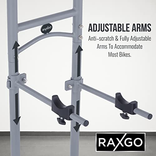 Raxgo Bike Garage Storage Rack, 2 Bicycle Garage Floor Stand, Freestanding, Adjustable Hooks, For Mountain & Road Bicycles, Universal For Indoor Use #TOP3