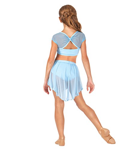 Body Wrappers Child High-Low Mesh Dance Skirt,Bw1108Clblml,Light Blue,Ml #TOP4