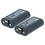 vhbw 2X Akku kompatibel mit Microsoft Xbox One, Xbox One Elite, Xbox One S, Xbox One Wireless Controller (1100 mAh, 3 V, Li-Ion) Schwarz