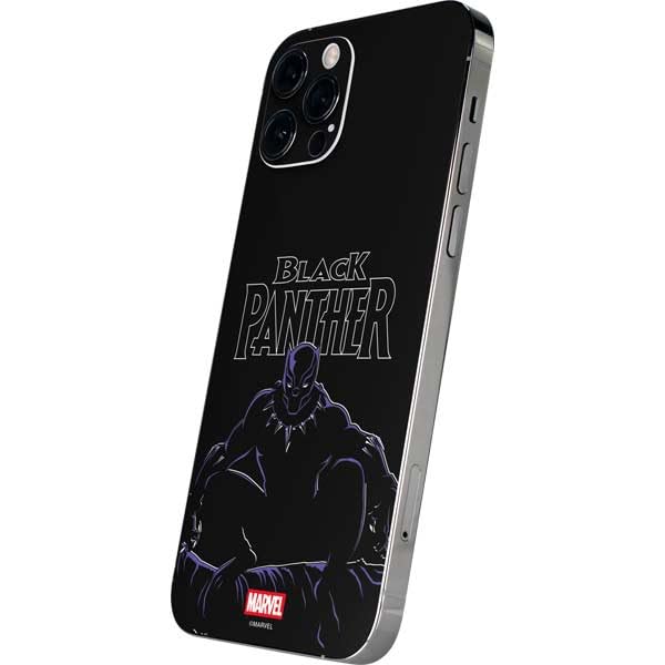 Skinit Decal Phone Skin Compatible with iPhone 12 Pro - Officially Licensed Marvel Black Panther Night Time Watch Design