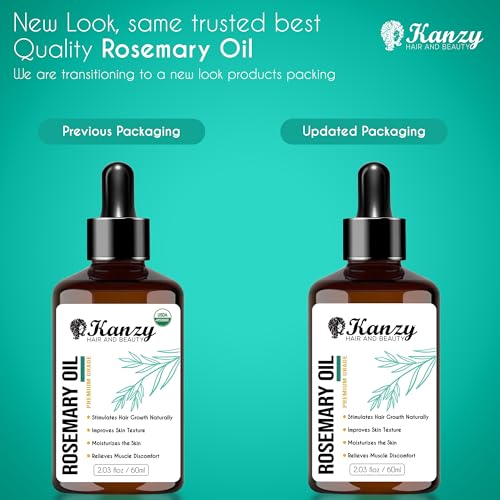 Kanzy Rosmarinöl für Haare 60ml Diluted Reines Rosmarin öl für Körper, Bart, Augenbrauen… – Ansicht 2